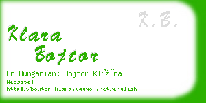 klara bojtor business card